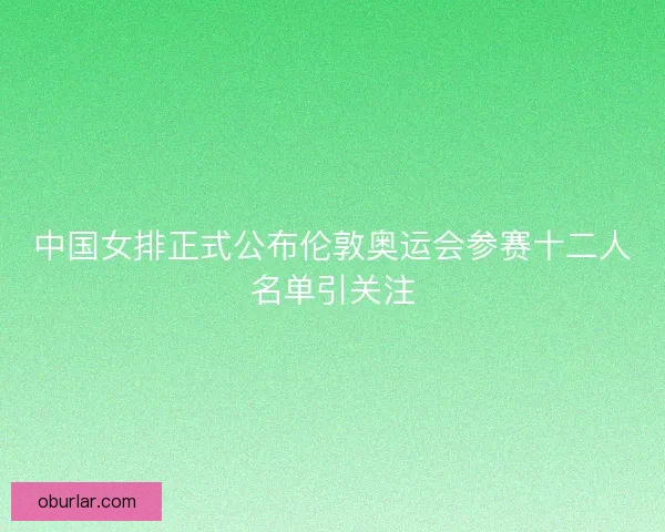 中国女排正式公布伦敦奥运会参赛十二人名单引关注